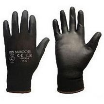 CIPISA guante nylon poliuretano t-7 par , Guantes de trabajo recubiertos de poliuretano, dorso descubierto. Soporte textil de Nylon sin costuras.