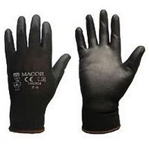 Cipisa guante nylon poliuretano t-8 par , Guantes de trabajo recubiertos de poliuretano, dorso descubierto. Soporte textil de Nylon sin costuras.