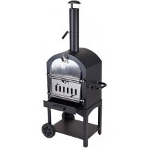 BBQ - Barbacoa de carbon con horno de piedra 44,5x65x158cm