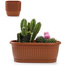 Plasticforte - jardinera mini 25X12,5X9,5CM sin plato marron