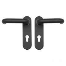 Kormax - manilla ab33 acero-nylon negra trastero juego 2 , Juego de manillas AB33 Fabricadas en acero recubierto de nylon Color negro Placa de 17x4,5