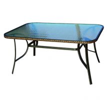 DL - mesa aluminio montilla marron 155x99 cm , Mesa Montilla marrón 155 x 99 cm. - Mesa con cristal templado. - Dimensiones: 155 x 99 x 73 cm.