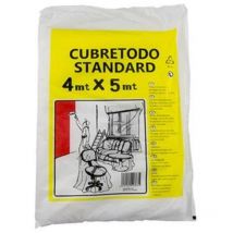 Pemar plastico cubretodo 7micras 4x5mt standar , Plástico protector para superficies y objetosTamaño 4x5 metrosSemitransparenteGrueso 7 micras.
