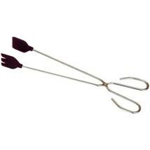 Tenacilla inoxidable silicona 5x30 cm , Tenacilla inoxidable con palas de siliconaPerfecto para cocinar ya que no ralla las sartenes ni las planchas