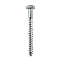 Tornillo tirafondo din-571 zincado 6x80 c/100 , Tornillo tirafondo din 571 6x80 mm zincado Caja de 100 unidades Cabeza hexagonal Especial para
