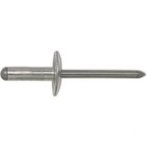 Mehrbereichsniete Großflachkopf 4.8x24.8 Kopf 16 mm Aluminium mit Edelstahldorn