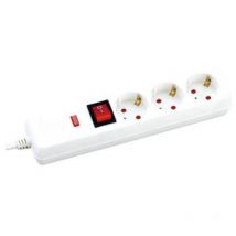 Mehrfachsockel mit Schutz 3T + Innen (3x1,5mm) 1,5M Weiß