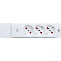 Mehrfachsteckdose 3 Steckdosen Bipasso/Schuko 10/16A Ohne Kabel Mit Schalter Rosi