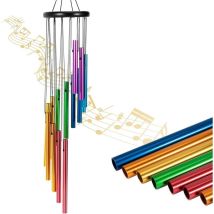 Mehrfarbig, 27" Außen-windspiel, 14 Bunte Aluminiumröhren, Buntes Garten-windspiel Im Regenbogen-design, Geeignet Für Die Dekoration Von Terrasse, 