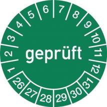 Mehrjahresprüfplakette Ø 15 mm geprüft 2026 - 2031 Folie