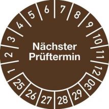 Mehrjahresprüfplakette D.20mm Nächster Prüftermin 2026-2031 Folie Btl.a 100 St.