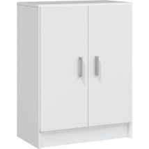 Mobimarket - Mehrzweck-Kabinett Memphis, Niedriger Beistellschrank mit 2 Türen, Schuhregal mit 1 Einlegeboden, Multifunktionsschrank, cm 59x37h80,