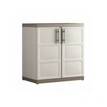 DFL - Niedriger Mehrzweck-Kleiderschrank mit zwei Türen und zwei Einlegeböden Beige excellence 89x54x h93 cm