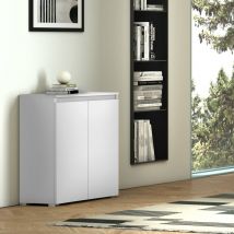 Mehrzweckschrank mit 2 Türen, Rillengriff und 3 verstellbaren Einlegeböden, weiß