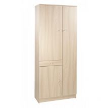 Mehrzweckschrank drei Türen eine Schublade Elm Light 77x34x H183 cm