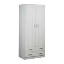 Mehrzweckschrank mit zwei Türen und zwei Schubladen Eucalipto 77x52x H182 cm