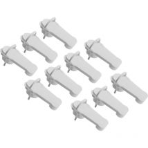 Meister - Flachstecker weiß - Praktisches Set mit 10 Stück - Mit Klappbügel - Geeignet für Leitungen mit 1,5 mm² Kabelquerschnitt - IP20 Innenbereich