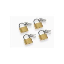 Meister – Cadenas à clé 35 mm – Laiton massif – Sécurité pour casiers, portes, armoires – 4 clés incluses