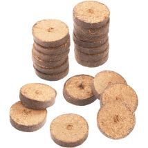 Kokos-Quelltabletten ø 3,5 cm - Praktisches Set mit 50 Stück - Mit pflegendem Nährstoff-Mix - 100% torffrei aus Kokos - Biologisch abbaubares