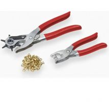 Lot de pinces a oeillets + emporte-piece - Meister