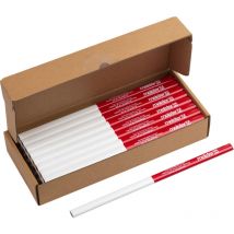 Zimmermannsbleistift-Set 50-teilig - 240 mm Länge - Ovale Form - Mittlere Härte - Ideal zum Anzeichnen & Markieren - rot & weiß / Markierungswerkzeug