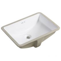 Meje - 202F 53x37.4cm Évier de salle de bain rectangulaire en porcelaine, blanc