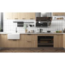 Meje 60 Cm Bauernhaus Keramik Spüle, Kleine Schürze Vorne Spüle Mit Sieb & Bodengitter