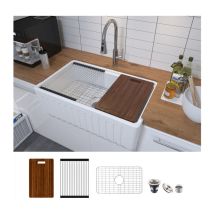 Meje Évier De Ferme 83 X 50 X 25 Cm,avec Égouttoir,planche À Découper