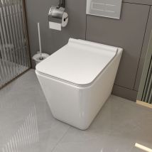 Cuvette pour wc à poser + Abattant soft close + Plaque blanche 55.7x36 cm - Meje