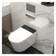 MEJE MZE020P-T - Toilettes murales intelligentes, toilettes intelligentes allongées monobloc avec bidet intégré, siège chauffant, séchoir à air
