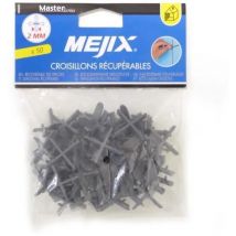 Mejix Fliesenlegerwerkzeug Graue Kreuzstücke 2 Mm 50 Stück