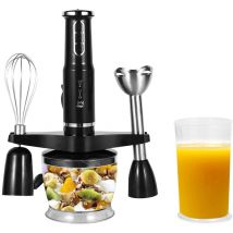 Mélangeur à main à Immersion 4 en 1, mélangeur à main à 3 vitesses, 600W, à faible bruit, avec bécher mélangeur, pour les sauces et smoothies