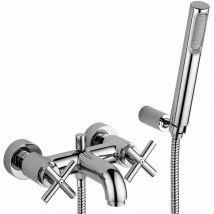 Paffoni - Mitigeur de bain externe avec set de douche et support mural Quattro QTV023CR Chromé