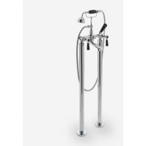 Mélangeur Bain Douche Îlot Rétro – Chromé & Noir – Commandes Leviers - Elizabeth
