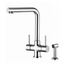 Magistro Rubinetterie - Mélangeur de cuisine à 3 voies avec douche Rub.Magistro 373 Chromé - Chromé