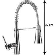 Bagnoclic - Mélangeur de cuisine avec bec noir et douchette extractible