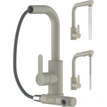 Granitan - mélangeur de cuisine beige douchette extractible 2 douchettes pour évier ebro