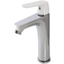 Sphera - Mélangeur d'évier Chrome et blanc avec Monocommande mod. Dream