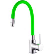 Sphera - Mélangeur d'évier Chrome et vert avec Monocommande mod. Flex
