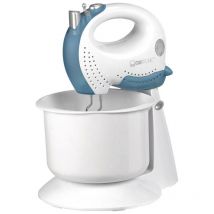 Clatronic - hms 3320 Mélangeur à Pâtisserie avec Bol de mélange, 2L,2 Batteurs 2 Crochets 5 Vitesses 250W Blanc/Bleu
