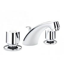 Miscelatore per lavabo a 3 fori in cromo con scarico a scomparsa in ottone