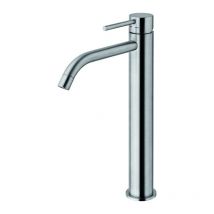 Paffoni - Mélangeur lavabo avec bec allongé et vidage Clic Clac Light series LIG081KST Laiton - Steel looking