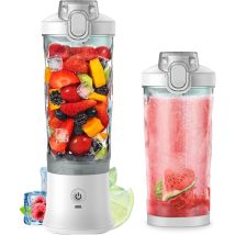Decdeal - Mélangeur portable 600 ml, tasse de presse-agrumes de taille personnelle pour shakes et smoothies avec 6 lames, tasse de mélangeur portable
