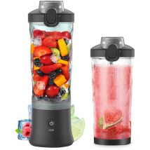 Mélangeur portable 600 ml, tasse de presse-agrumes de taille personnelle pour shakes et smoothies avec 6 lames, tasse de mélangeur portable