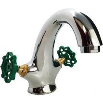 Bagnoclic - Robinet de lavabo vert industriel, style vintage industriel