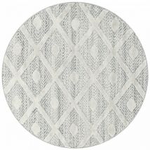 Pisa - Tapis Rond en relief Berbère melia Crème (160x160cm)