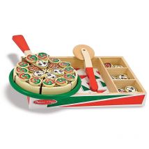 Melissa & Doug Pizza Party Wooden Play Food Set With 54 Toppings