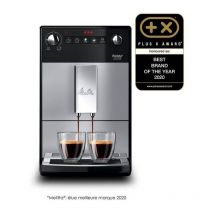 Melitta - F230-101 - Machine a cafe Purista - Expresso Automatique avec broyeur a grains - 1450W - Reservoir deau 1,2L - Argent