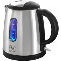 Melitta - Bouilloire Prime Aqua mini Top, acier inoxydable, 1 l, 2 200 w, fenêtre de visualisation du niveau d'eau, 1018-03 ( prime aqua mini top eu)