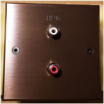 Meljac - Komplette Cinch-Buchse mit Gravur "HP16" – 8 x 8 cm – Bronze